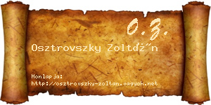 Osztrovszky Zoltán névjegykártya